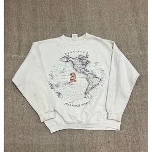 Vintage Tigger Sweatshirt Mens Small White 1990s Discover Earth disney